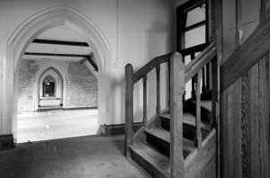 St Benedicts Convent Dumfries attic stairs bw sm.jpg